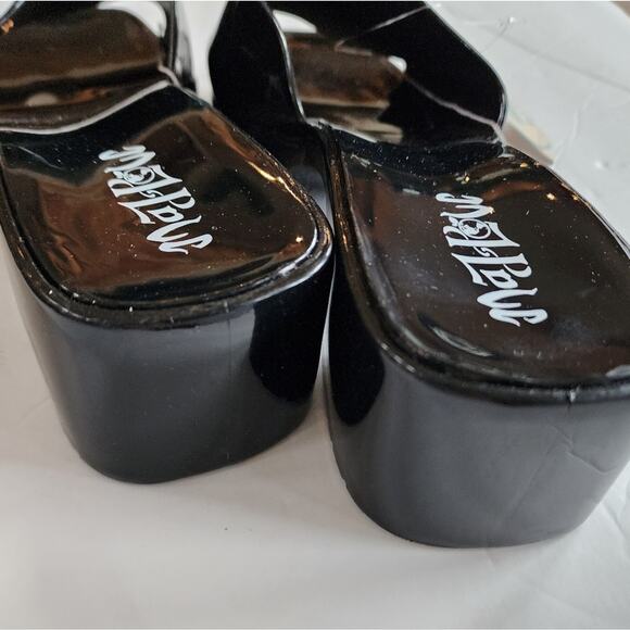 Mad Love New Black Jelly Heels Comfort Slipons Platforms Women's Size 10 NWT - Picture 4 of 9
